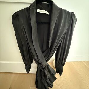 ZIMMERMANN silk Black Women's wrap mini dress